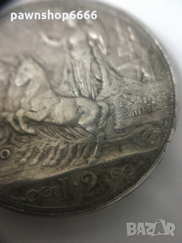 Сребърна монета Италия 2 лири, 1910, снимка 6 - Нумизматика и бонистика - 35344001