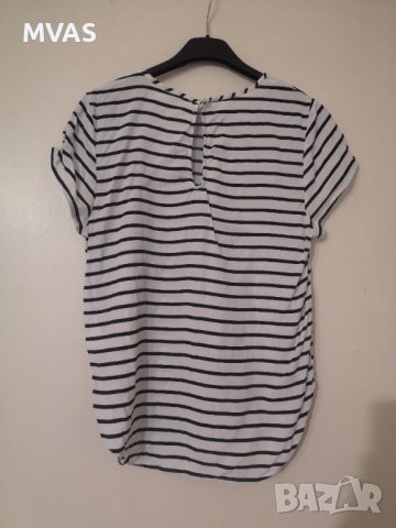 Нова блузка H&M черно бяла райе XS-S морски стил, снимка 2 - Корсети, бюстиета, топове - 36854156