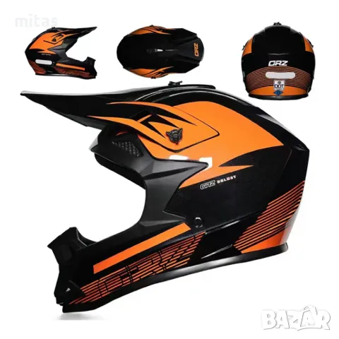 Кросова каска ORZ, Full Face, DOT, Size: M; L; XL - Вело, Мото, Скутер, снимка 2 - Аксесоари за велосипеди - 48045183