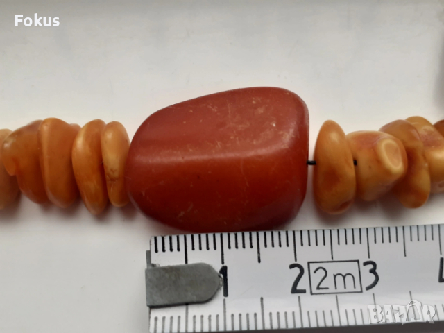 Стар естествен кехлибар гердан колие огърлица едри камъни, снимка 5 - Антикварни и старинни предмети - 54070551