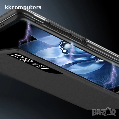 Калъф с Прозорец и Стойка за Xiaomi Mix Fold 4 5G - PU Кожа, Магнитно затваряне, Вкл. Протектор - 3 , снимка 5 - Калъфи, кейсове - 53314662