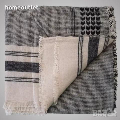 ПРОМОЦИЯ Мек и комфортен шал с квадратна форма в неутрални цветове (унисекс), снимка 3 - Шалове - 48101963