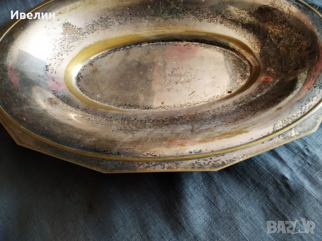 посребрена месингова купа арт деко, снимка 2 - Антикварни и старинни предмети - 29583943