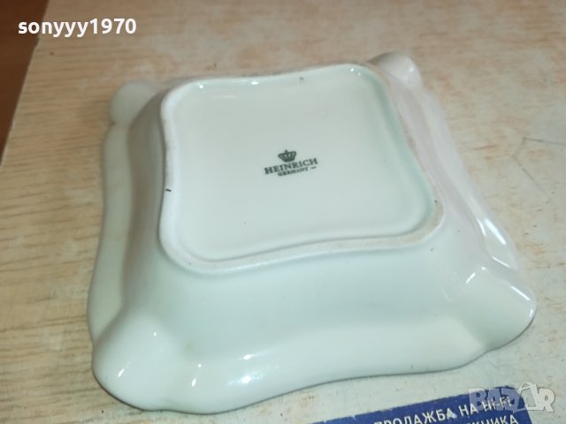 HEINRICH GERMANY-14Х14СМ ПЕПЕЛНИК ОТ ГЕРМАНИЯ 2102241553, снимка 8 - Антикварни и старинни предмети - 44401489