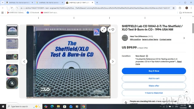 Sheffield XLO Test and Burn-In CD made in USA тестов компакт диск audiophile, снимка 8 - CD дискове - 47066665