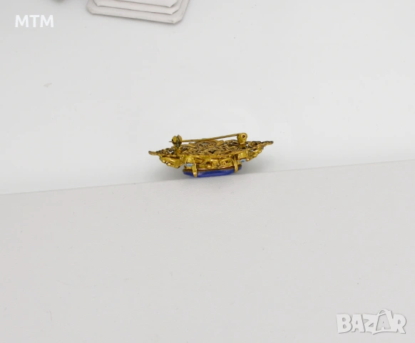 Брошка с голям син камък, снимка 2 - Други - 54048952