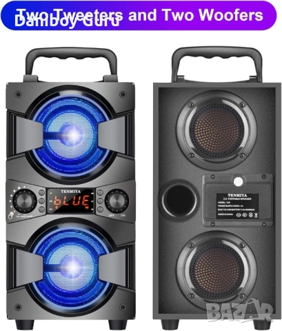 Bluetooth тонколона, преносими безжични високоговорители с микрофон, 60W пикова мощност, снимка 2 - Bluetooth тонколони - 54019983