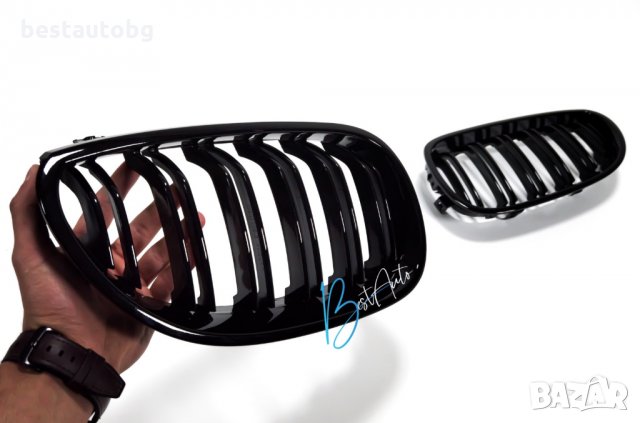 Черни М5 дизайн Бъбреци/Решетки за BMW E60 седан/E61 комбиЧерен Гланц Двойни, снимка 3 - Аксесоари и консумативи - 29095636