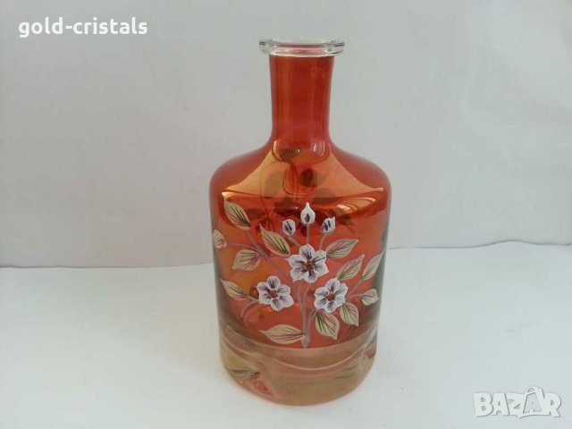  гарафа Бохемия ръчно рисувана, снимка 7 - Антикварни и старинни предмети - 30457524
