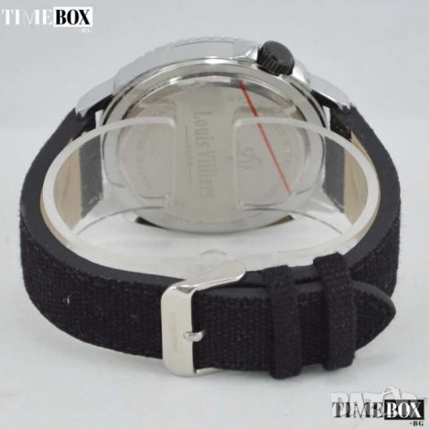 LOUIS VILLIERS Oversized LV1047 Black Leather. Нов мъжки часовник, снимка 4 - Мъжки - 30517266