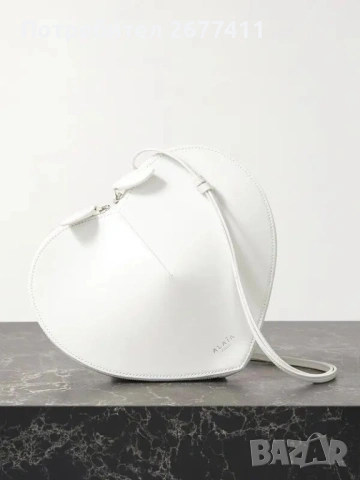 Alaia дамска чанта сърце в бяло, снимка 2 - Чанти - 53276372