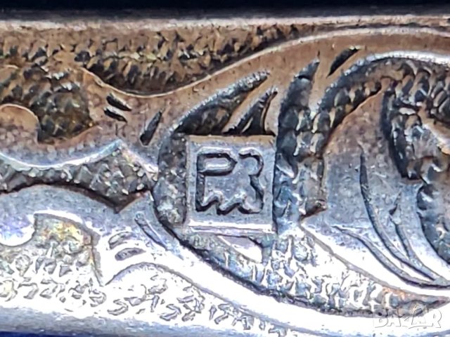  прибори от мелхиор : посребрени вилици и ножове, рядък красив модел, с релефни детайли, от СССР, снимка 6 - Антикварни и старинни предмети - 49312686