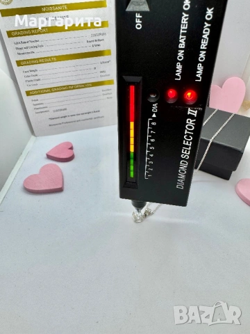 Сребърно колие с мойсанит (диамант) 1 карат, снимка 9 - Колиета, медальони, синджири - 54241140