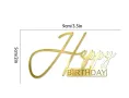 Happy Birthday ръкописен пластмасов надпис страничен топер за торта рожден ден декор, снимка 3