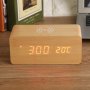 Дървен LED дигитален настолен будилник,Температура Безжично зарядно устройство за телeфон, снимка 6