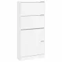 vidaXL Шкаф за обувки с 4 флип чекмеджета бял 80x21x163,5 см, снимка 1