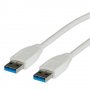 Кабел USB-A към USB-A 3.0 Digital One SP01185 Бял 3м, USB Type A to USB A M/M