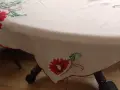Ретро ръчно бродирана покривка за маса цветя, снимка 9