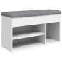 vidaXL Пейка за обувки, бяла, 82x32x45,5 см, инженерно дърво, снимка 1