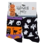 Halloween / Хелоуин чорапи в черно, оранжево и лилаво с призрачни фигури – 2 чифта_1245505, снимка 2