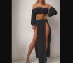 Плажен комплект бюстие и пола в черно, снимка 1 - Бански костюми - 40715326