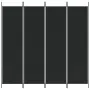 vidaXL Параван за стая, 4 панела, черен, 200x200 cм, плат, снимка 3