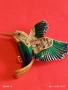 Винтидж брошка Колибри Attwood - Sawyer с 22 карата златно покритие Сваровски  емайл 75081, снимка 1