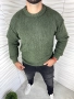 Мъжки пуловер в зелен цвят с надпис на гърба, снимка 2