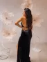 Официална дълга черна дамска рокля , снимка 7