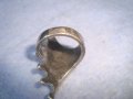 СТАР КРАСИВ ПОСРЕБРЕН АРТ ДЕКО СТИЛ МЕДЕН ПРЪСТЕН 27184, снимка 9