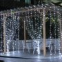 Коледна украса - LED светеща завеса, 300x60 см. Цветове - жълт и многоцветен
