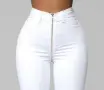 FASHION NOVA Бели Дънки С Метален Цип Отпред И На Гърба, снимка 6