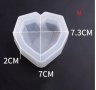 3D 3 размера диамантено сърце силиконов молд форма за фондан тесто гипс глина сапун шоколад смола, снимка 3