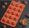 15 малки шапчици куполи целувки силиконов молд форма фондан шоколад бонбони желирани гипс