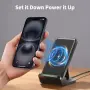 TMKUHOR 15W Qi безжично зарядно с магнитна стойка (поставка) за iPhone и Samsung, снимка 3