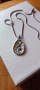 Бохо ретро колие с висулка с тюркоаз-неръждаена стомана ,стандартно закопчаване!, снимка 2