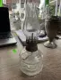 Стара газена лампа от дебело стъкло с меандър - петролна лампа, работеща, снимка 2