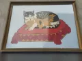 Ръчно изработен гоблен котка , снимка 3