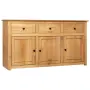vidaXL Сайдборд, 135x40x80 см, бор масив, стил Панама（SKU: 282703）, снимка 1