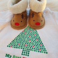 Коледен ромпър "Моята първа Коледа"  0-3 месеца, снимка 2 - Бебешки гащеризони - 30781201