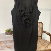 Елегантна черна рокля в размер XL, снимка 5 - Рокли - 44518647
