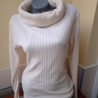  Поло блуза в цвят слонова кост, снимка 1 - Блузи с дълъг ръкав и пуловери - 38968916