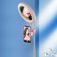 Селфи ринг+Огледало с пръстеновидна лампа и държач за телефон  , снимка 4 - Селфи стикове, аксесоари - 42472196