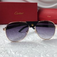 Cartier 2022 мъжки слънчеви очила с кожа, снимка 3 - Слънчеви и диоптрични очила - 38195936