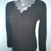 Еластичен пуловер с оригинално деколте / унисайз , снимка 1 - Блузи с дълъг ръкав и пуловери - 16668493