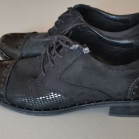 Дамски ежедневни черни обувки от естествена кожа и велур Lavorazione Artigiana - 39 номер, снимка 3 - Дамски ежедневни обувки - 32076921