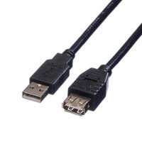Кабел USB-A към USB-A 2.0 Roline 11.02.8947 Черен, USB Type A to USB A M/F, снимка 2 - USB кабели - 31253270
