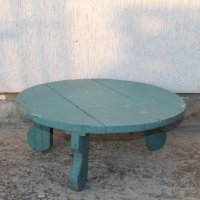Дървена синя маса за битов кът, снимка 1 - Антикварни и старинни предмети - 44436023