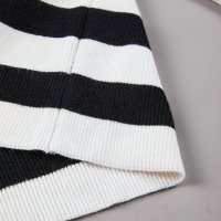 Дамски пуловер на райе в черно и бяло, снимка 12 - Блузи с дълъг ръкав и пуловери - 42717013