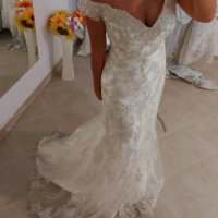 бюджетна булчинска рокля от луксозна дантела, снимка 5 - Сватбени рокли - 37339222